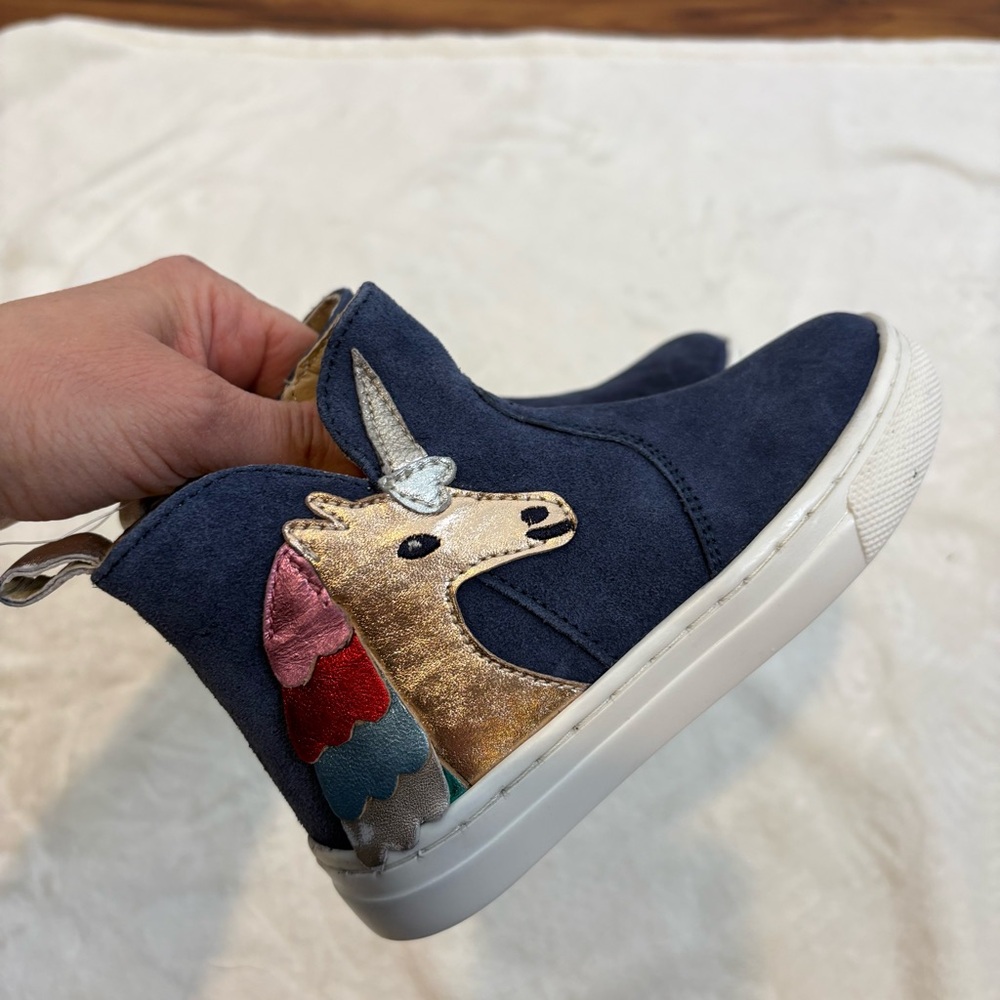 Mini Boden Suede Unicorn Chelsea Boots Little Girls Size 10
